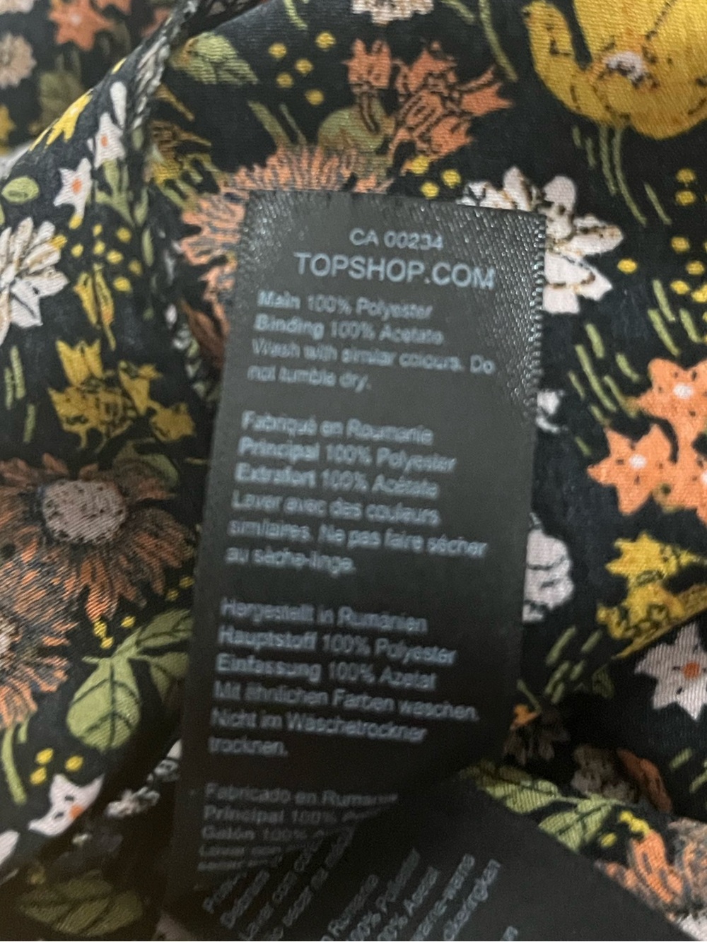Topshop Floral Long-Sleeve Maxi Dress with Slits – Size US 6 - Picture 7 of 7